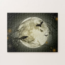 Halloween Moon Spooky Crows Puzzle