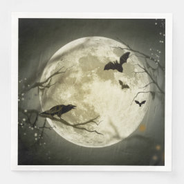 Halloween Moon Spooky Crows Serviette