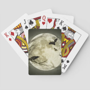 Halloween Moon Spooky Crows Spielkarten