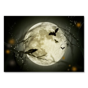 Halloween Moon Spooky Crows Tischnummer