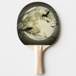 Halloween Moon Spooky Crows Tischtennis Schläger