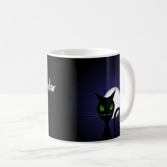 Halloween Moon und Cat Tasse (VorderseiteRechts)