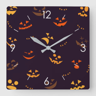 Halloween Moonlight Haunted House Square Wall Cloc Quadratische Wanduhr