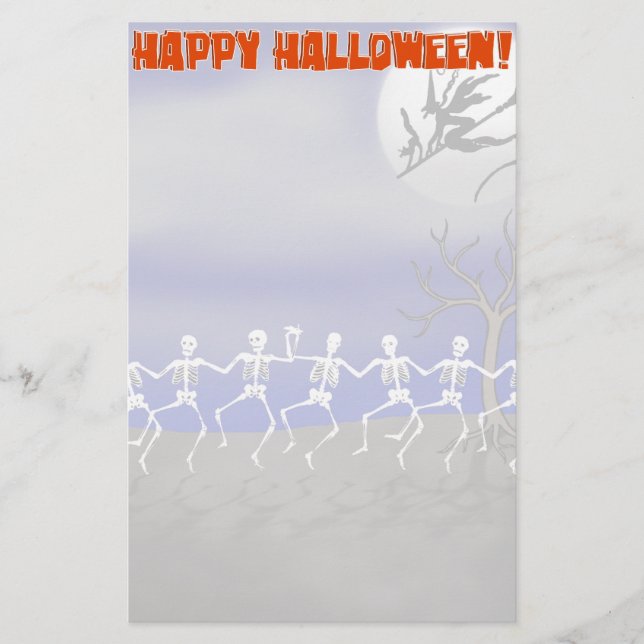 Halloween Moonlit Party Scene Briefpapier (Vorderseite)