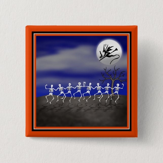 Halloween Moonlit Party Scene Button (Vorderseite)
