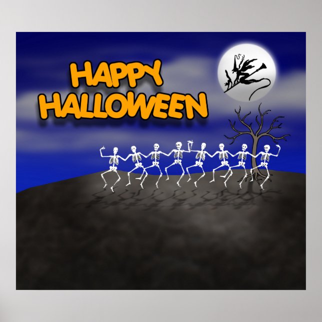 Halloween Moonlit Party Scene Poster (Vorne)