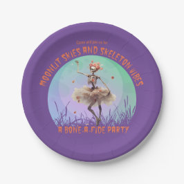 Halloween Moonlit Skies and Skeleton Vibes Pappteller