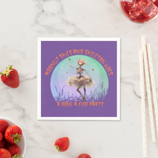 Halloween Moonlit Skies and Skeleton Vibes Serviette