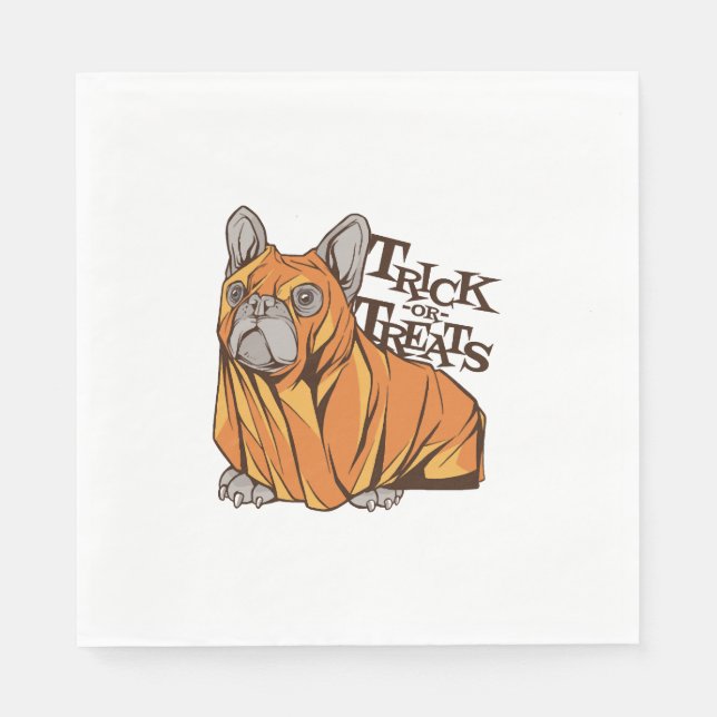 Halloween-Mopps Serviette (Vorderseite)