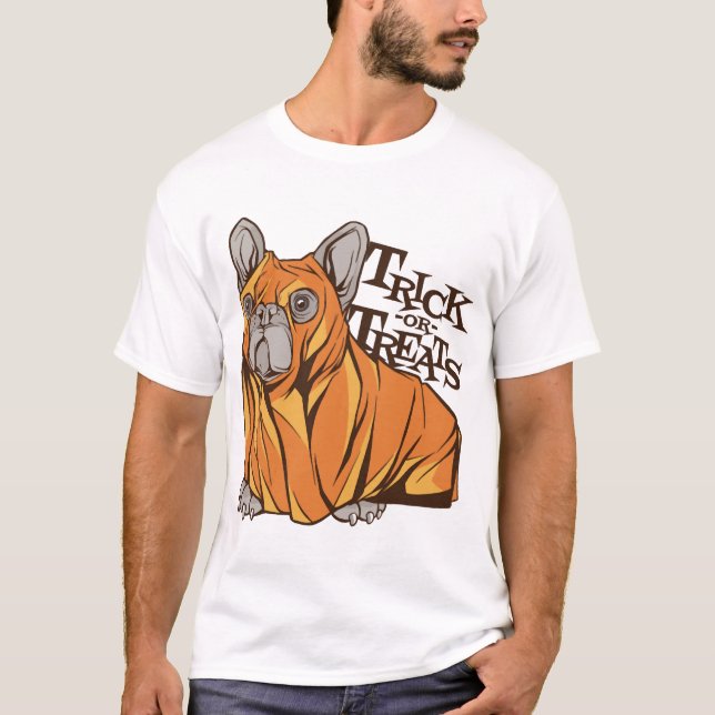 Halloween-Mopps T-Shirt (Vorderseite)