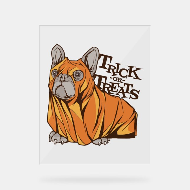 Halloween Mops Acrylschild (Vorderseite)