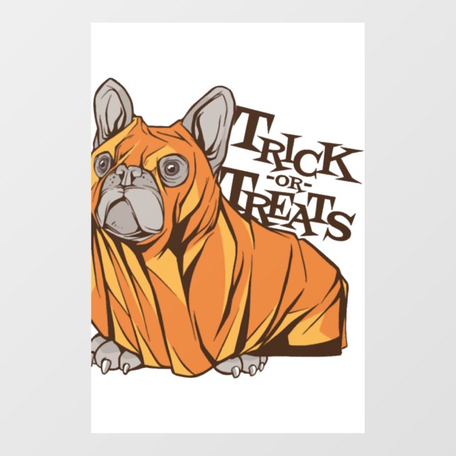 Halloween-Mops Fensteraufkleber (Blatt)