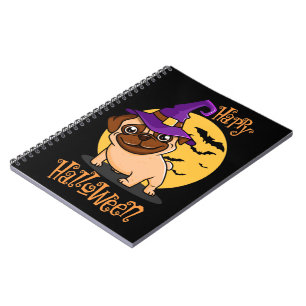 Halloween-Mops-Foto-Notizbuch Notizblock