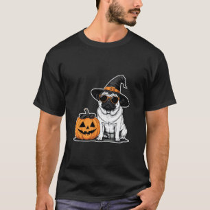 Halloween-Mops-Funny-Dog-Sonnenbrille-Kürbis-Desig T-Shirt