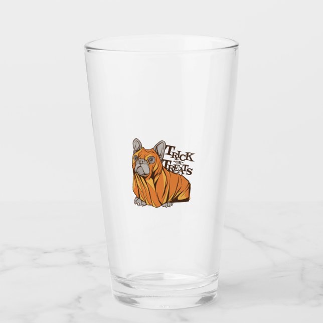 Halloween-Mops Glas (Vorderseite)