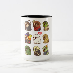 Halloween Mops Horror Kostüme Geschenkideen Zweifarbige Tasse