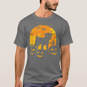 Halloween Mops Kürbislaterne Dog Pumpkin Funny T-S T-Shirt