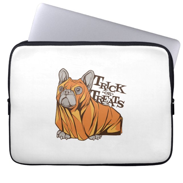 Halloween-Mops Laptopschutzhülle (Vorderseite)