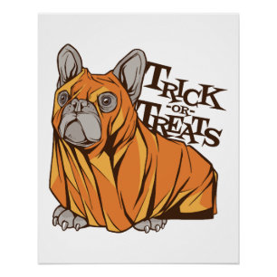 Halloween-Mops Poster