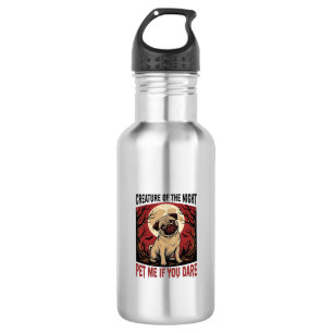 Halloween-Mops-Shirt mit spookigem Friedhof Vintag Edelstahlflasche