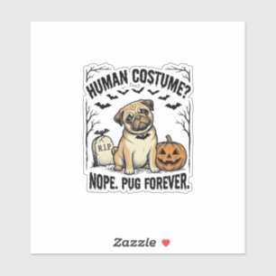Halloween-Mops-Shirt Vintage Lustiger Hundekostüm- Aufkleber