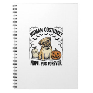 Halloween-Mops-Shirt Vintage Lustiger Hundekostüm Notizblock