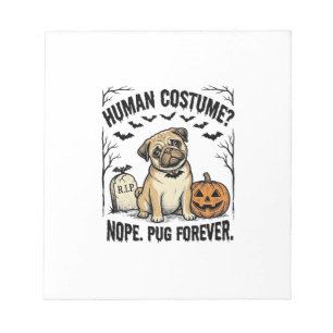 Halloween-Mops-Shirt Vintage Lustiger Hundekostüm  Notizblock