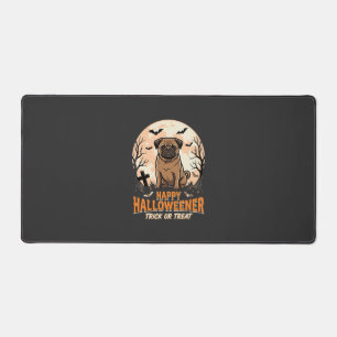 Halloween-Mops-Trick-or-Treat-Mond Schreibtischunterlage