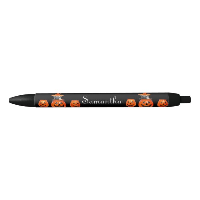 Halloween-Mopshundepersonalisierter Stift (Vorderseite)