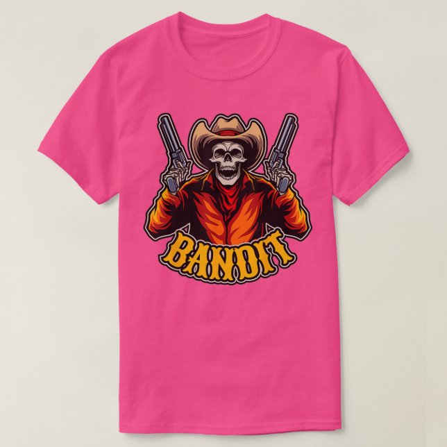 Halloween Motif Toter Cowboy mit Schädel T-Shirt (Design vorne)