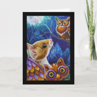 Halloween Mouse Vintag Mask Wasserfarbe Kunst