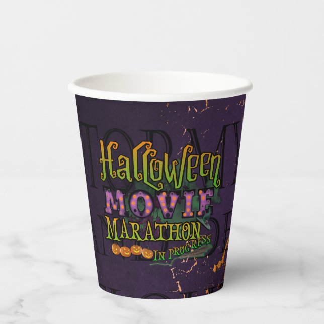 Halloween Movie Marathon in Progress Marquee Pappbecher (Vorderseite)