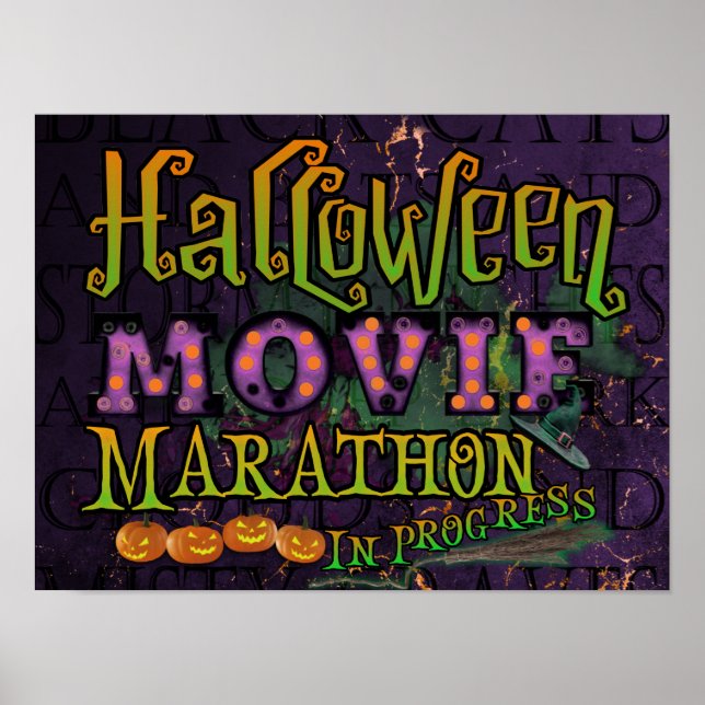Halloween Movie Marathon in Progress Marquee Poster (Vorne)
