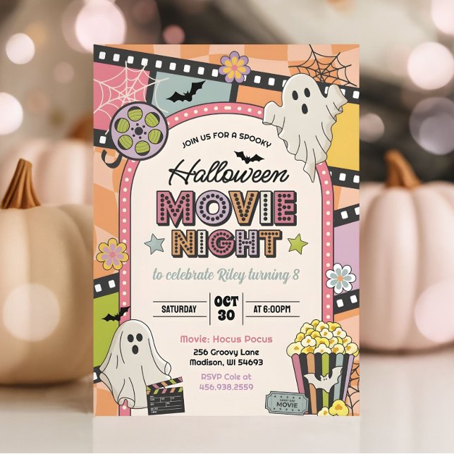Halloween Movie Night Girl Birthday Invitation Einladung (Von Creator hochgeladen)