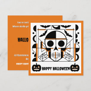Halloween-Möwe, Fledermäuse, Spinnennetze Einladung