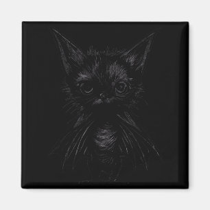 Halloween Mpy Schwarzes Kätzchen im Fledermauskost Magnet