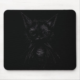 Halloween Mpy Schwarzes Kätzchen im Fledermauskost Mousepad