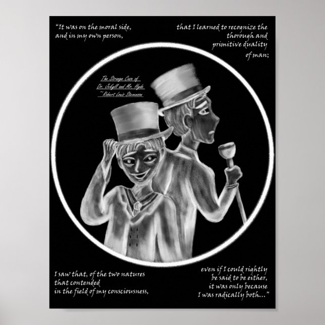 Halloween Mr. Hyde and Dr. Jekyll Gothic Art Print Poster (Vorne)