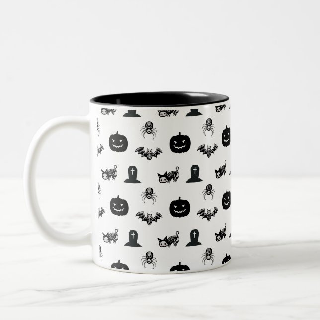 Halloween mugs with a cat theme zweifarbige tasse (Links)