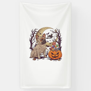 Halloween-Mumie Französische Bulldogge Kürbis Süßi Banner