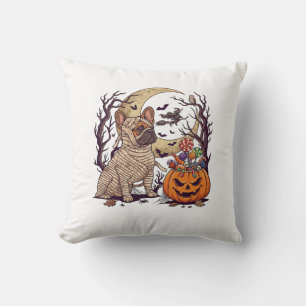 Halloween-Mumie Französische Bulldogge Kürbis Süßi Kissen