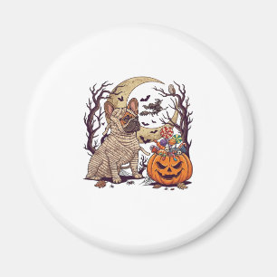 Halloween-Mumie Französische Bulldogge Kürbis Süßi Magnet