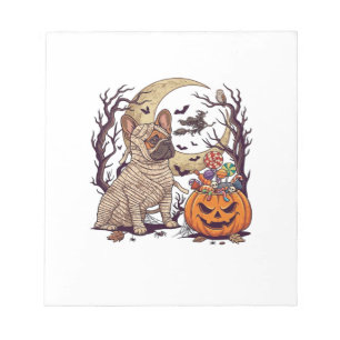 Halloween-Mumie Französische Bulldogge Kürbis Süßi Notizblock