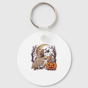 Halloween-Mumie Französische Bulldogge Kürbis Süßi Schlüsselanhänger
