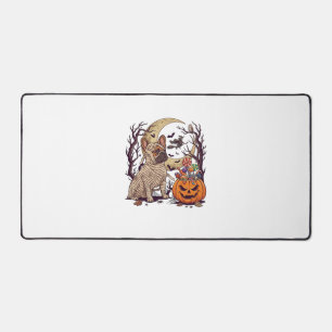 Halloween-Mumie Französische Bulldogge Kürbis Süßi Schreibtischunterlage