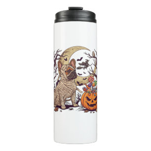 Halloween-Mumie Französische Bulldogge Kürbis Süßi Thermosbecher