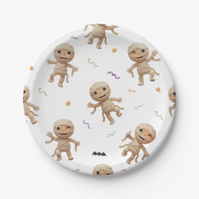 HALLOWEEN-MUMIE PAPPTELLER (Vorderseite)