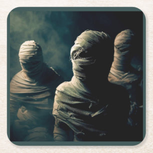 Halloween - Mumien 4 Rechteckiger Pappuntersetzer