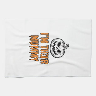 Halloween-Mumien-Kürbis-Vintage-Stickerei-Shirt De Geschirrtuch