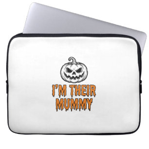 Halloween-Mumien-Kürbis-Vintage-Stickerei-Shirt De Laptopschutzhülle